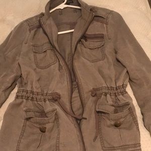 Ash brown Express day jacket, with waist sinch